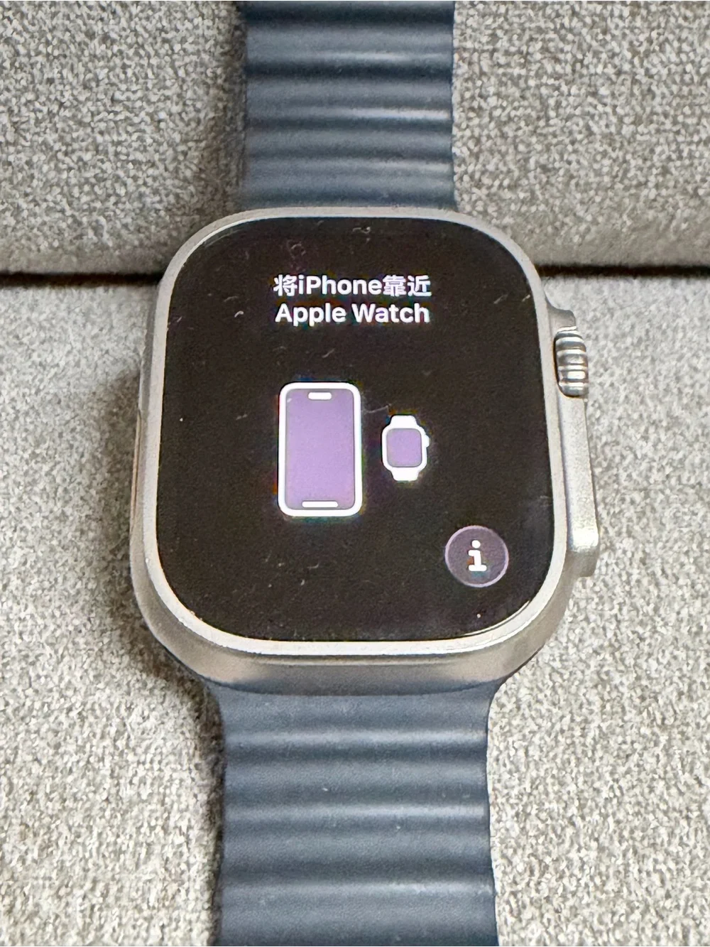 Apple Watch Ultra 49mm Titanium Case with Midnight Blue Strap